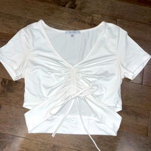 Scrunched Tie Crop Top Tee